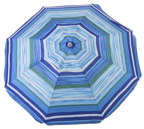 Creaciones Llopis Ombrellone da spiaggia con spiedino integrato 220 cm, 200 cm. 180 cm. Colori diversi, azzurro, 200 cm.