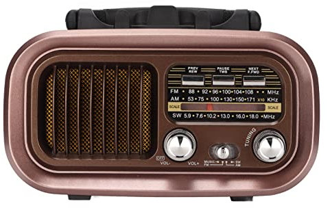 Retro Radio Bluetooth Speaker Portable AM FM Radio Vintage Radio Speaker 3 Bands Multifunctional Bluetooth AM FM Radio for Indoor and Outdoor (RXBT628)