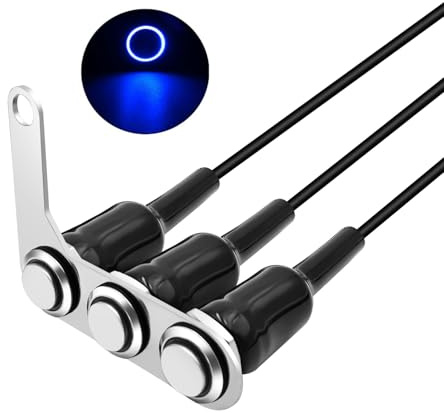 Gebildet Universeller 3-teiliger, Verriegelnder, Blauer LED-Motorradschalter aus Edelstahl, ON/Off-Lenker, Verstellbare Halterung, wasserdichte Schalter, Knopf, 5A/12V