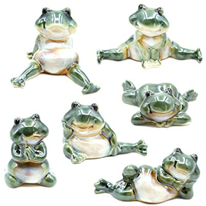 BESPORTBLE 6stücke Dekorative Keramikfiguren Set Set Mit Niedlichen Cartoon-Tieren Für Wohnzimmer Und Garten Kreative Ornamente Für Stilvolle Inneneinrichtung Und Gartendekoration