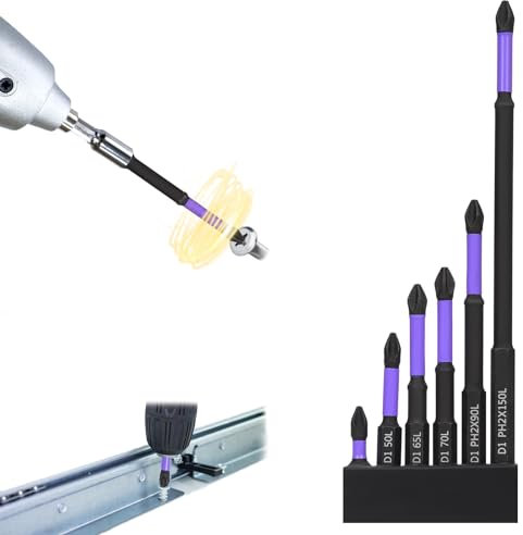 6pcs Upgraded High Hardness and Strong Magnetic Bits, D1 Magnetic Drill Bits Anti-Slip Impact Resistance Phillips Cross Slot Screwdriver Bit Set for Electric Impact Drill Hand Drill