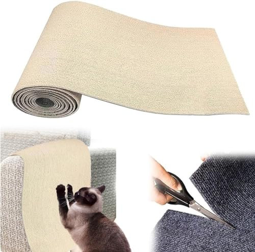 40×200cm Kratzmatte Katze Wand, Kratzschutz Sofa Katze, Zuschneidbare Kratzmatte Katzen, Selbstklebend Kratzteppich Katze, DIY Climbing Cat Scratcher, Katzen Kratzschutz Für Sofa Möbel Tür Wand (Colo