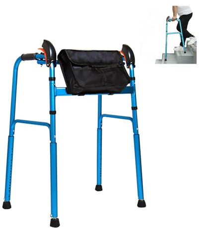 Joyfitness Klappbares Gehgestell, Klettertreppen, klappbares Gehgestell aus Aluminium, höhenverstellbares Gehgestell, Standard-Gehhilfen und Gehgestelle
