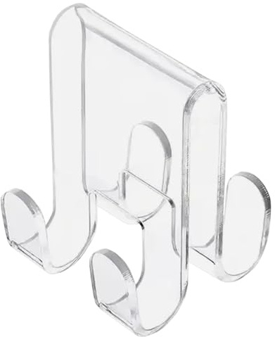 Generisch Double crochet pour paroi de douche en verre, étagère de douche à suspendre, crochet de porte en verre pour salle de bain, porte-serviettes - verre acrylique, serviette et de toilette