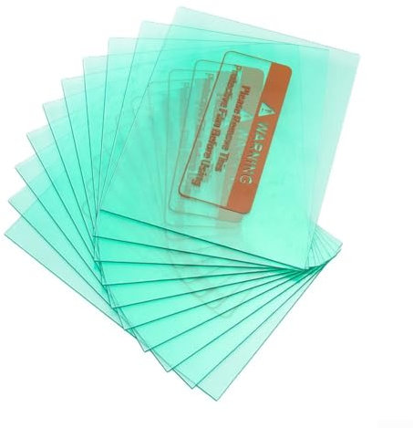 Schweißhelm-Abdeckung, transparent, Polycarbonat, Schutzabdeckung für Schweißhelme, Ersatz (115 x 90 mm), 10 Stück