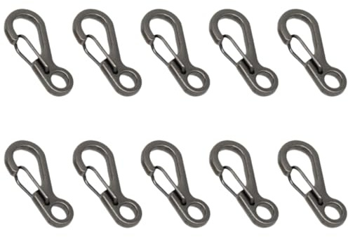 Aidqxbaoer 10 Stück Mini Aluminium Karabiner, Karabiner Klein Schlüsselanhänger Haken für Camping, 2.5cm, Bronze Farbe