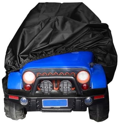 KDTRKH Kids Ride-On Toy Car Cover, 210D Waterproof Kids' Electric Ride-on Car Cover, Universal Fit Electric Wheel Cover for Outdoor Indoor,Black,140x83x81cm