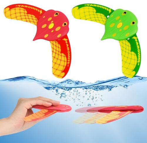 AOOHA Water Power Underwater Glider Toy, 2PCS Small Stingray Glider,without Batteries Devil Fish Swimming Pool Diving Toys for Adults and Children Over 3 Years Old