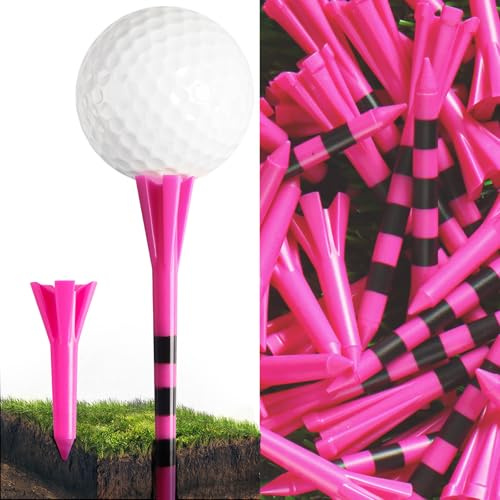 FINGER TEN Golf Tees Plastic Driver 70mm 83mm Five Claws Prong 60 Driver Tees with 40 Iron Tees Value 100 Pack, Golf Tees 2 3/4 3 1/4 Inch Durable Stable Reduces