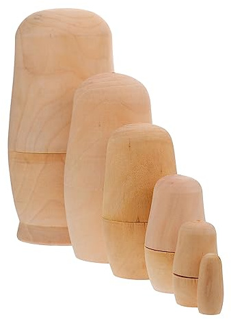 GALPADA DIY Matroschka Puppen Set Russische Holz-Nesting Dolls Zum Malen Robuste Holzrohlinge Für Kreative Geschenke Und Einzigartige Dekorationen | Puppenmalerei Grundlage, Unbemalte Matrjoschka Puppen, Hand Graffiti, , Leicht zu Machen