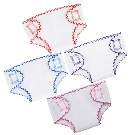 HANABASS Couches Poupon Réalistes en Tissu pour Poupée, 4 Pièces Lavables, Faciles à Enfiler, Accessoires pour Habiller Votre Poupée ou Offrir en Présent