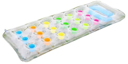Sdraio gonfiabile con 18 tasche d'aria – materasso ad aria per piscina per adulti, lettino trasparente con integrato per piscina, terrazza, lago, relax all'aperto, divertimento estivo
