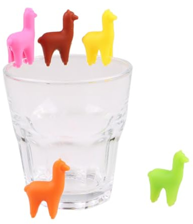 BESPORTBLE Segnabicchieri da Vino in Silicone Alimentare a Tema Alpaca, Etichette Identificative per Bicchieri Festa e Bar, Set da 8 Pezzi Colorati per Cocktail, Matrimoni e Colore Casuale