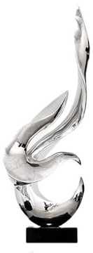 CJHFR472SG Modern Eingangsbereich-Dekoration: Luxuriöse abstrakte Skulptur aus galvanisiertem Kunstharz, Moderne Dekoration Statue(Silver)