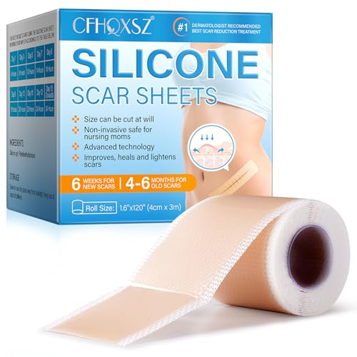 Silikon Narbenpflaster (1.6 x 120 Rolle - 3 m), Silikonpflaster Gegen Falten, Silikonpflaster Narben, Kollagen Narbenpflaster, Silicone Scar Tape, Wiederverwendbar