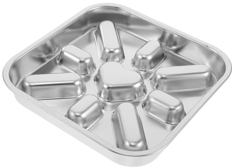 BAZEITFLOW Langsamer Futternapf für Hunde aus Edelstahl mit Rutschfestem Boden Anti-Schling-Napf für Kleine und Mittelgroße Haustiere 23 x 23 cm