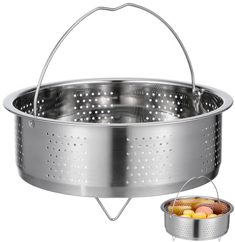 COLLBATH Vaporera para Arroz y Verduras Acero Inoxidable 304 Grande 22 Cm Cesta de Vapor Rápida Resistente Antideslizante para Cocinar al Vapor en Olla Arrocera Hogar