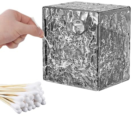Generico Porta Bastoncini Cotonati, Astuccio Elegante con Apertura Angolata, Scatola da Parete Contenitore per Bastoncini Cotonati, per Bagno Camera da Trucchi e per Capelli