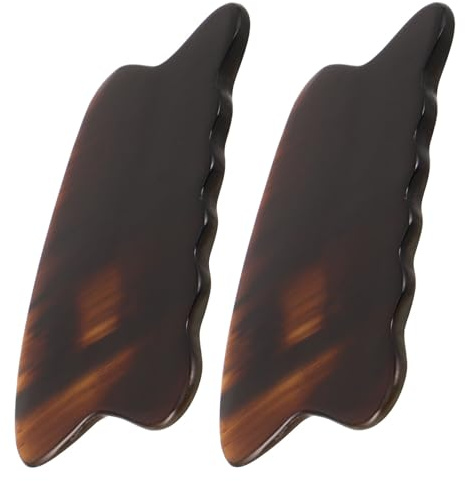 DECORNIJIA 2 St Oxhorn Guasha Ansikts Kroppsmassagerare Gua Sha Skrapa för Hudvård Lättanvänd Skrapmassage för Ansikte och Passar Hudtyper