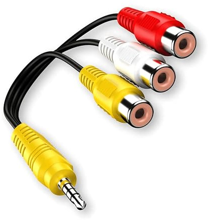 OPAX51 Cable de Video 3X Hembra a 3.5 de 4 Pines Jack 3.5 mm Macho | Cable Componente AV de Video TCL TV | Cable Adaptador de vídeo AV para TV TCL 51CH182_cable