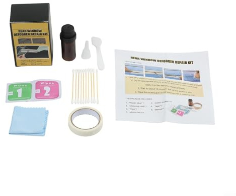 HEIBTENY Kit di riparazione antiappannamento per parabrezza posteriore auto, colla conduttiva per linee di griglia rotte, fissaggio rapido fai da te per elementi riscaldanti graffiati montaggio per la