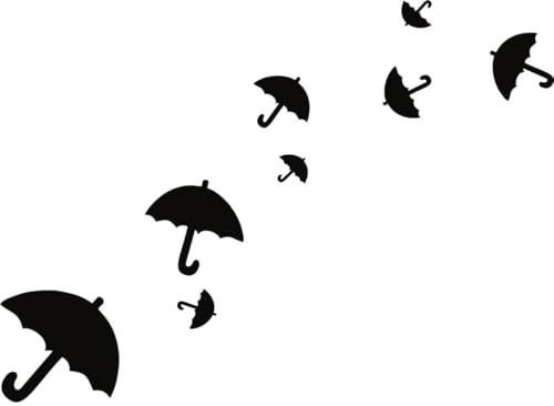 CLICKANDPRINT Aufkleber » Regenschirme, 20x14,5cm, Schwarz • Dekoaufkleber/Autoaufkleber/Sticker/Decal/Vinyl