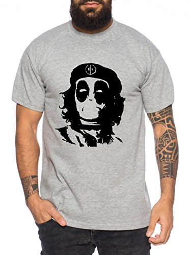 Che Pool Herren T-Shirt Dead Comic Hero Viva la Revolution, Farbe:Dunkelgrau Meliert;Größe:3XL