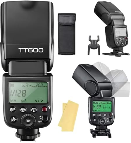 Godox TT600 GN60 2.4G 1/8000s Camera Flash Speedlite, 230 Full Power Flashes, 0.1-2.6s Recycle Time, Compatible for Canon, Nikon, Pentax, Olympus and Other DSLR Cameras with Standard Hotshoe