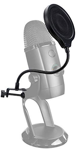 Filtre Anti Pop Professionnel du Micro Blue Yeti X - Bouclier de Microphone avec 3 Couches Améliorant la Qualité Sonore pour Microphone à Condensateur USB Blue Yeti X par YOUSHARES