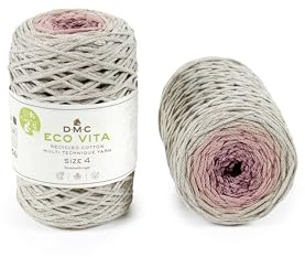 DMC Nova Vita 4, Multico Colours, Pink Crochet Knitting Macrame Yarn, 250g