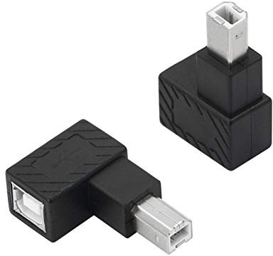 YACSEJAO - Adattatore per stampante USB 2.0 di tipo B, 90 gradi, USB 2.0 B maschio a femmina di tipo B, per stampante, scanner, HDD mobile e altro ((angolo destro))