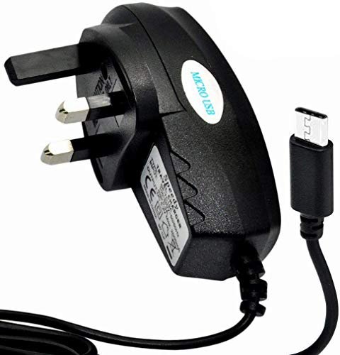 Nokia C01 Plus Charger Micro USB UK 3 Pin Mains Wall Plug Charger Adapter for Nokia C01 Plus (Micro USB, Mains Charger) (BLACK)