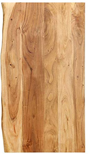 Susany Waschtischplatte Badezimmer Waschtisch Waschtischkonsole Platte Holzplatte für Aufsatzbecken Badmöbel Baumkante Massivholz Akazie 100 x 55 x 2,5 cm