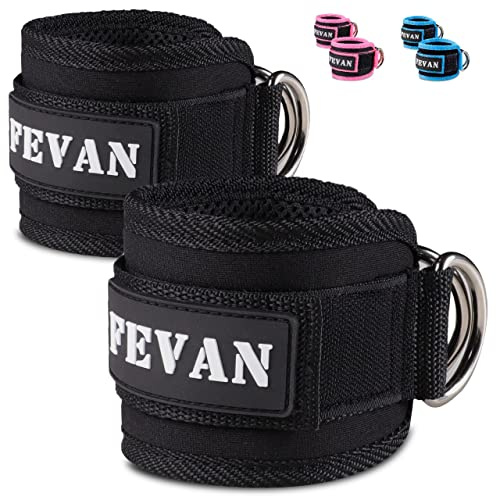 FEVAN 2 cavigliere puleggie Gym – Cavigliera per puleggia, imbottita in velcro, accessori da palestra unisex