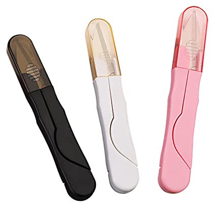 Cortador Hilo,3 Pcs Tijeras para Coser Hilo con Cubierta de Seguridad de Plástico Cortador de Punto de Cruz en Forma de U para Bordar Tela Cortar Pesca Suministros de Bricolaje