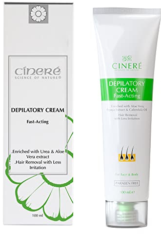 Cinere Fast-Acting Depilatory Cream 100ml | Hair Removal Cream for Sensitive Skin | Enriched with Natural Oils & Herbal Extracts | Smooth, Soothing Formula for Legs, Arms & Body