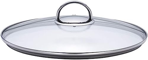 BAZAC Pfannendeckel, Pfannendeckel aus gehärtetem Glas, Pfannendeckel, Bratpfanne, Dampfgarer, Abdeckung, Haushalt, transparent, Ersatz-Topfdeckel, 12 cm