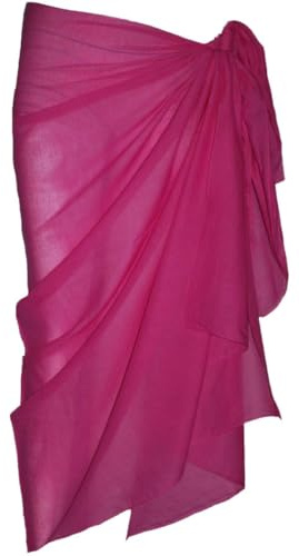 P4F Premium bomull Sarong 100 cm x 200 cm, Fuschia, en storlek