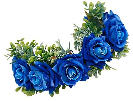 Housoutil Künstlicher Rosen-blumenkopfschmuck Cosplay-kopfbedeckung für Mädchen Hochzeit Haarband Mexikanische Blumenkronen