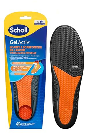 Scholl Solette GelActiv Scarpe e Scarponcini da Lavoro, Solette con Tecnologia GelWave Ammortizzante, Supporto Continuo per Persone che Stanno in Piedi a Lungo, Taglia 40-46.5