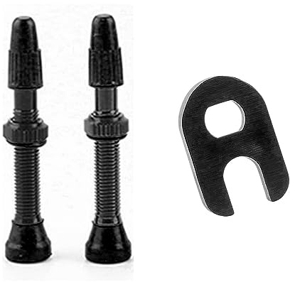 WJRQD Steli Valvola Tubeless 40mm in Lega, Kit Completo con Strumento Rimozione Nucleo Value e Cappucci (Coppia)