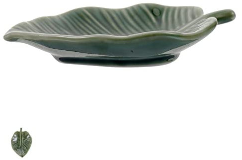 WHAMVOX Vassoio in Ceramica Forma Di Foglia Per Gioielli e Anelli Organizer Decorativo Portagioie Multifunzionale Per Casa e Negozio Resistente Finitura Liscia