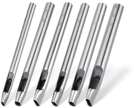 Rtppyakk 6 tailles perforateur ovale pour cuir, 6 Mm-10 mm, poinçons, emporte pièce à frapper, artisanat en cuir creux, ensemble d'outils de poinçonnage à la main