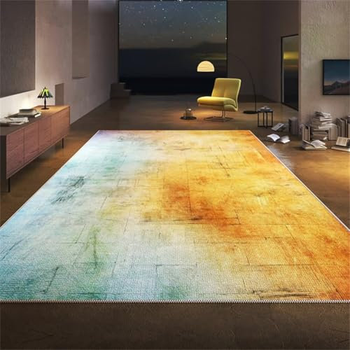 RUGMRZ Teppich Babyzimmer Jugendzimmer Mädchen gelb-grün lackierte Dekoration Wohnzimmer Schlafzimmer verblasst Nicht Baby Kinderzimmer 70X140CM