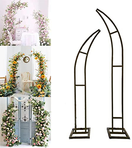 Arche Jardin pour Rosiers Plantes Grimpantes Lot de 2 Arche de Jardin en Forme de Lune, Support de Toile de Fond pour Arches de cérémonie et de Mariage avec kit d'outils Floraux de 5 pièces,