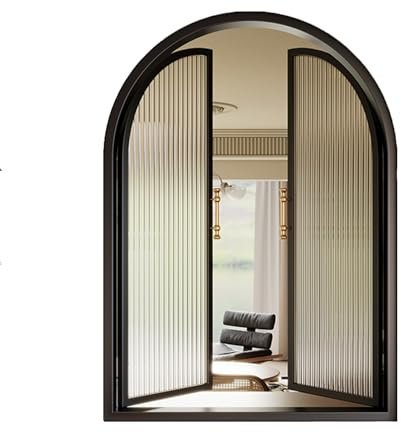HJLKDYM Balkon-Trennfenster, Französisches Retro-Fenster Mit Gehärtetem Glas, Metallrahmen-Fenster Mit Gehärtetem Glas Für Konditorei Und Café(Black-B,60x80cm)
