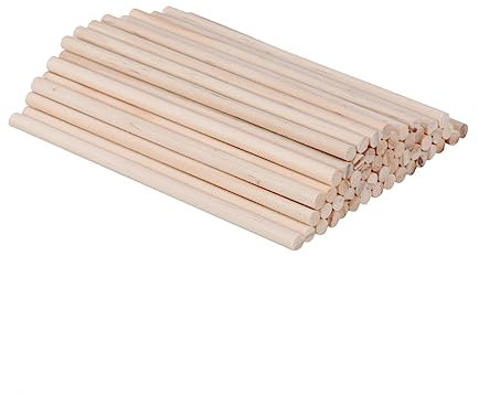 KONTONTY Kiefernholz Runde Holzstäbchen 100 Stück 15x0,6cm Bastelstäbe Für Holzarbeiten Selbstgemacht Handwerk Modelle