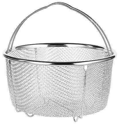 Dampfkorb, Edelstahl-Dampfkorb-Einsatz mit tragbarem Griff für Töpfe, Gemüse-Netz-Sieb zum Dämpfen von Reis, Nudelsieb, Eierkorb (20 cm)