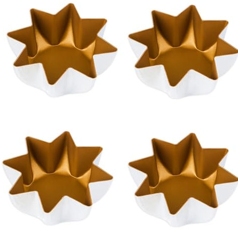 Wayfadacc 4 moldes pequeños para magdalenas, pasteles, galletas, huevos, tartas, moldes de aluminio para tartas, moldes pequeños para hornear magdalenas