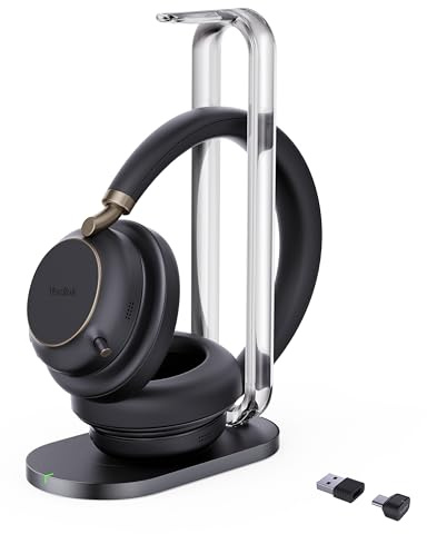 Yealink BH 76 Plus Teams Headset inkl. Ladeständer – Bluetooth, ANC, 40h Akkulaufzeit, USB-C/A, Schwarz